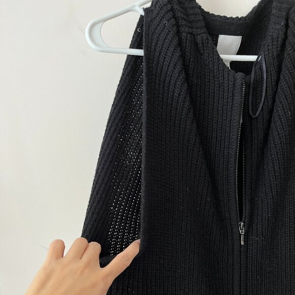 NWT halogens sweater cape black zip closure - Picture 2 of 5